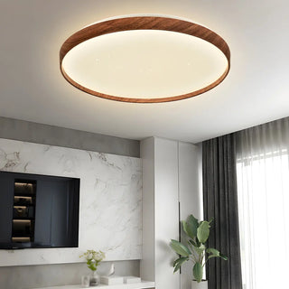 Simplicity Brown Round LED Dimmable Flush Mount Light Zawala Image - 6