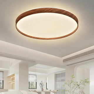 Simplicity Brown Round LED Dimmable Flush Mount Light Zawala Image - 7