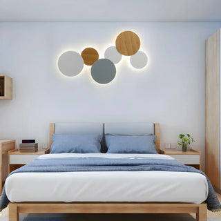 Modern Colorful Circle Metal Bedroom Wall Sconce Zawala Image - 1