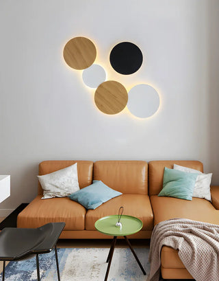 Modern Colorful Circle Metal Bedroom Wall Sconce Zawala Image - 3