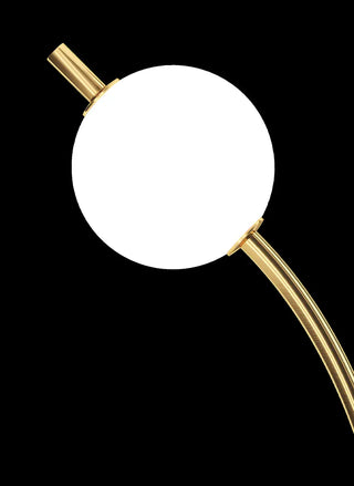Golden Minimalist Globe Glass Curved Metal Table Lamp Zawala Image - 11