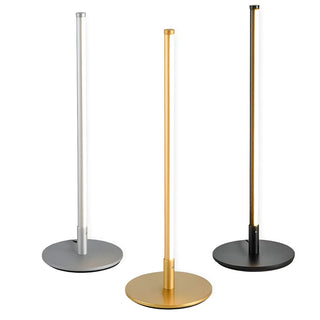 White Simple Metal Linear Candle Cordless Table Lamp Zawala Image - 16