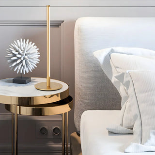 White Simple Metal Linear Candle Cordless Table Lamp Zawala Image - 3