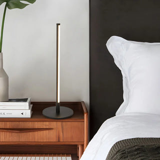 White Simple Metal Linear Candle Cordless Table Lamp Zawala Image - 4