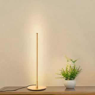 White Simple Metal Linear Candle Cordless Table Lamp Zawala Image - 6
