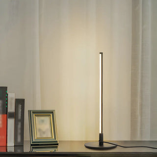 White Simple Metal Linear Candle Cordless Table Lamp Zawala Image - 7