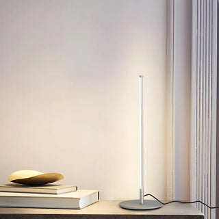 White Simple Metal Linear Candle Cordless Table Lamp Zawala Image - 8