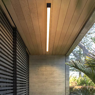 Balcony Simplicity Black Linear LED Flush Mount Light Zawala Image - 1