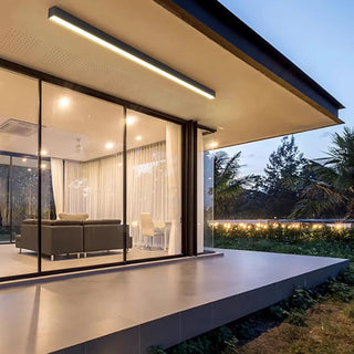 Balcony Simplicity Black Linear LED Flush Mount Light Zawala Image - 2