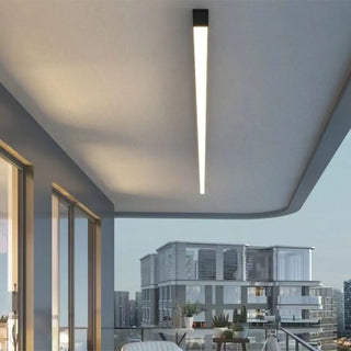 Balcony Simplicity Black Linear LED Flush Mount Light Zawala Image - 3