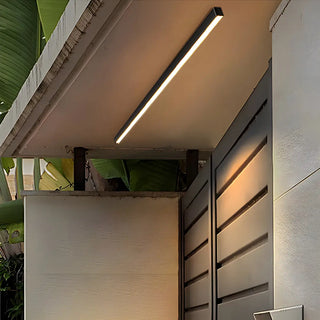 Balcony Simplicity Black Linear LED Flush Mount Light Zawala Image - 5