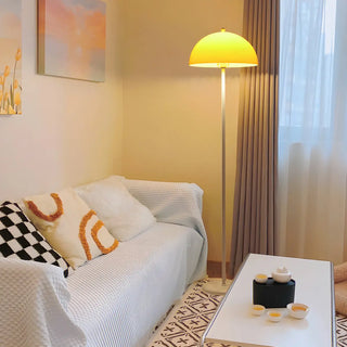 Simplicity White Dome Metal Living Room Floor Lamp Zawala Image - 1