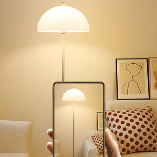 Simplicity White Dome Metal Living Room Floor Lamp Zawala Image - 11