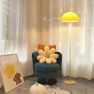 Simplicity White Dome Metal Living Room Floor Lamp Zawala Image - 12