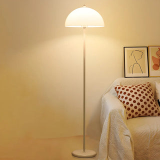 Simplicity White Dome Metal Living Room Floor Lamp Zawala Image - 9