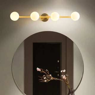 ZOWALA - Simplicity Gold Metal White Glass Globe Vanity Light Image - 1