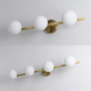 ZOWALA - Simplicity Gold Metal White Glass Globe Vanity Light Image - 12