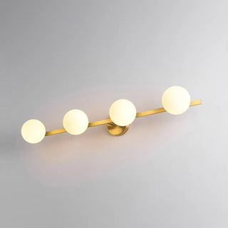 ZOWALA - Simplicity Gold Metal White Glass Globe Vanity Light Image - 13