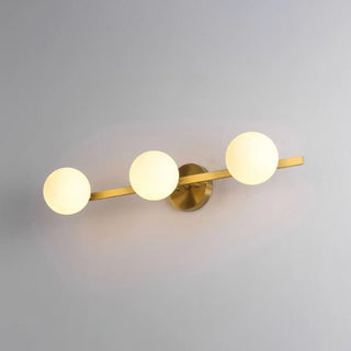 ZOWALA - Simplicity Gold Metal White Glass Globe Vanity Light Image - 14