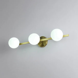 ZOWALA - Simplicity Gold Metal White Glass Globe Vanity Light Image - 16