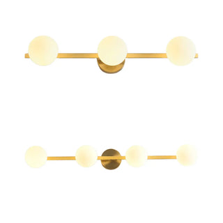 ZOWALA - Simplicity Gold Metal White Glass Globe Vanity Light Image - 17