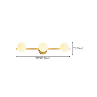 ZOWALA - Simplicity Gold Metal White Glass Globe Vanity Light #size