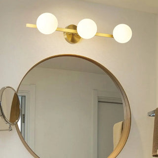 ZOWALA - Simplicity Gold Metal White Glass Globe Vanity Light Image - 2