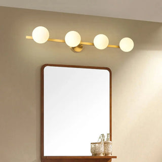 ZOWALA - Simplicity Gold Metal White Glass Globe Vanity Light Image - 3