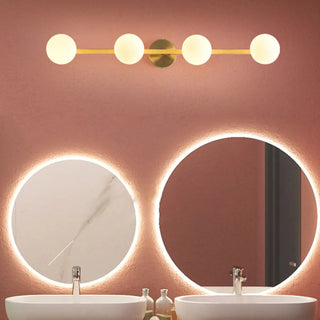 ZOWALA - Simplicity Gold Metal White Glass Globe Vanity Light Image - 4