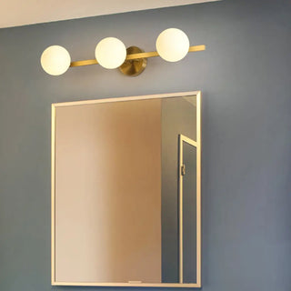 ZOWALA - Simplicity Gold Metal White Glass Globe Vanity Light Image - 5