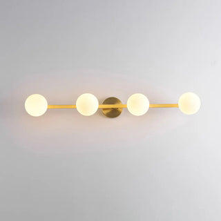 ZOWALA - Simplicity Gold Metal White Glass Globe Vanity Light Image - 7