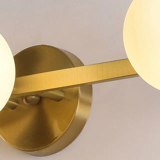 ZOWALA - Simplicity Gold Metal White Glass Globe Vanity Light Image - 8