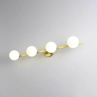 ZOWALA - Simplicity Gold Metal White Glass Globe Vanity Light Image - 9