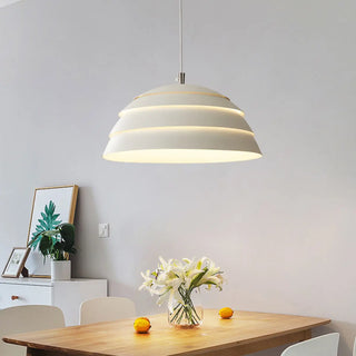 ZOWALA - Minimalist Dome Iron Dining Room White Mini Pendant Light Image - 1