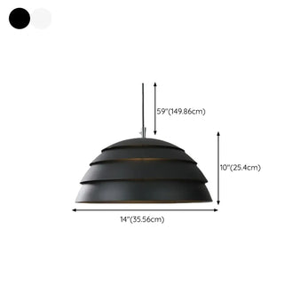 ZOWALA - Minimalist Dome Iron Dining Room White Mini Pendant Light #size