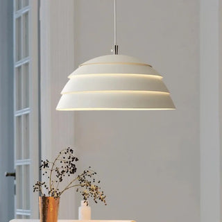 ZOWALA - Minimalist Dome Iron Dining Room White Mini Pendant Light Image - 4