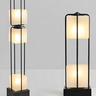 Sleek Modern Black Stacked Square Glass Floor Lamp Zawala Image - 7