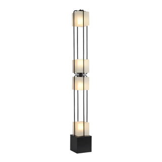Sleek Modern Black Stacked Square Glass Floor Lamp Zawala Image - 8