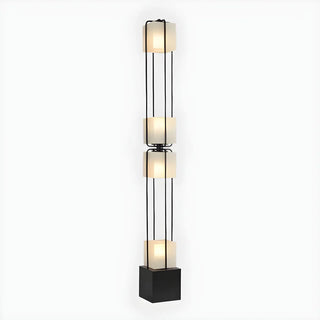 Sleek Modern Black Stacked Square Glass Floor Lamp Zawala Image - 9
