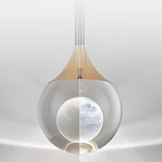 Modern Black Sleek Clear Crystal Globe Pendant Light Zawala Image - 14