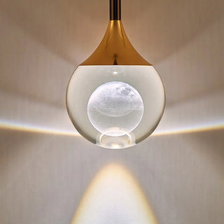 Modern Black Sleek Clear Crystal Globe Pendant Light Zawala Image - 16