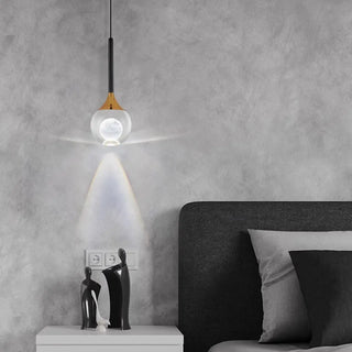 Modern Black Sleek Clear Crystal Globe Pendant Light Zawala Image - 18