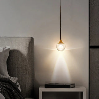 Modern Black Sleek Clear Crystal Globe Pendant Light Zawala Image - 2