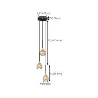 Modern Black Sleek Clear Crystal Globe Pendant Light Zawala Image - 21