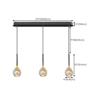 Modern Black Sleek Clear Crystal Globe Pendant Light Zawala Image - 22