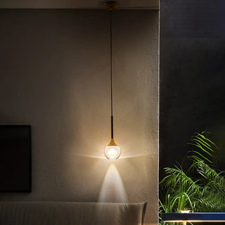 Modern Black Sleek Clear Crystal Globe Pendant Light Zawala Image - 3