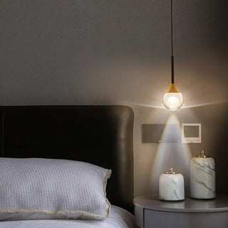 Modern Black Sleek Clear Crystal Globe Pendant Light Zawala Image - 4