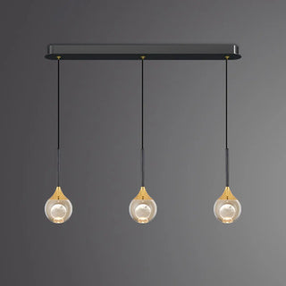 Modern Black Sleek Clear Crystal Globe Pendant Light Zawala Image - 8