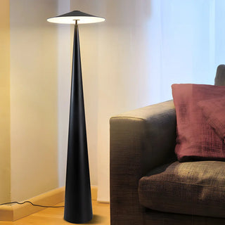 Sleek Black Modern Mushroom Metal LED Floor Lamp Zawala Image - 1