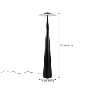 Sleek Black Modern Mushroom Metal LED Floor Lamp Zawala #size